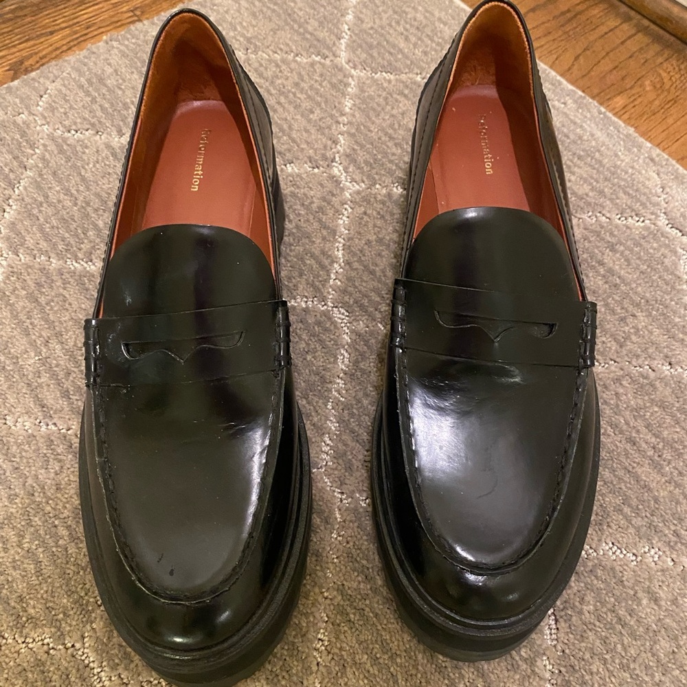Reformation Black Loafers